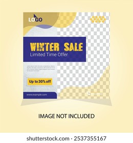 Winter Sale Social media post design template