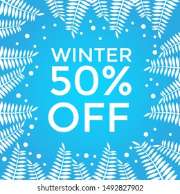 Winter Sale Social Media Template Vector background.