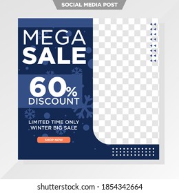 winter sale social media template for fashion business.