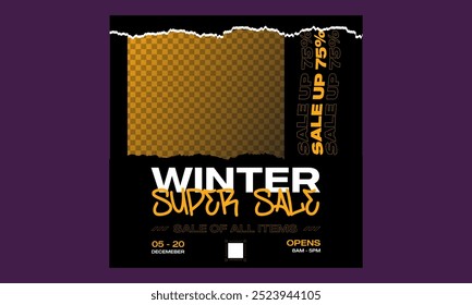 Winter Sale Socials Media. Vector illustration