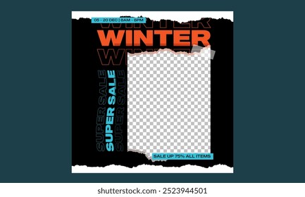 Winter Sale Socials Media. Vector illustration