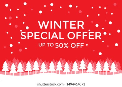 Winter sale Special Offer banner for business template vector background.