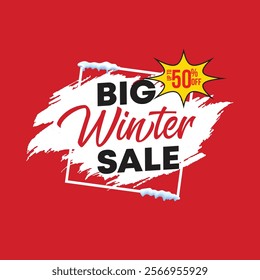 Winter Sale special offer banner with brush stroke background for business, promotion and advertising. Vector illustration.
Big winter sale words cloud, winter sale banner.