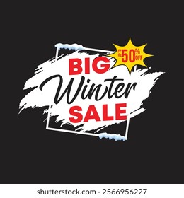 Winter Sale special offer banner with brush stroke background for business, promotion and advertising. Vector illustration.
Big winter sale words cloud, winter sale banner.