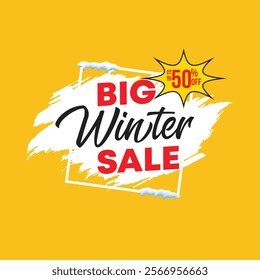 Winter Sale special offer banner with brush stroke background for business, promotion and advertising. Vector illustration.
Big winter sale words cloud, winter sale banner.