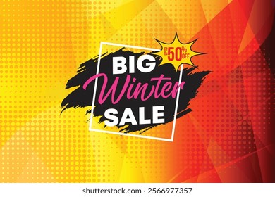 Winter Sale special offer banner with brush stroke background for business, promotion and advertising. Vector illustration.
Big winter sale words cloud, winter sale banner.
