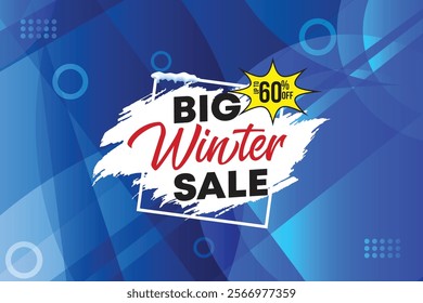 Winter Sale special offer banner with brush stroke background for business, promotion and advertising. Vector illustration.
Big winter sale words cloud, winter sale banner.
