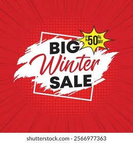 Winter Sale special offer banner with brush stroke background for business, promotion and advertising. Vector illustration.
Big winter sale words cloud, winter sale banner.
