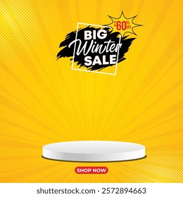 Winter Sale special offer banner with brush stroke background for business, promotion and advertising. Vector illustration.
Big winter sale words cloud, winter sale banner.