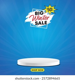 Winter Sale special offer banner with brush stroke background for business, promotion and advertising. Vector illustration.
Big winter sale words cloud, winter sale banner.