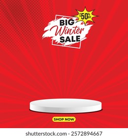 Winter Sale special offer banner with brush stroke background for business, promotion and advertising. Vector illustration.
Big winter sale words cloud, winter sale banner.