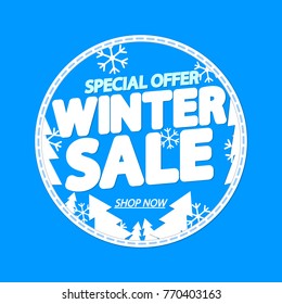 Winter Sale, special offer, banner design template, vector illustration