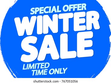 Winter Sale, special offer, poster design template, vector illustration