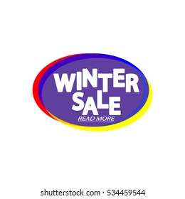 Winter Sale, speech bubble banner, element design template, app icon, vector illustration.