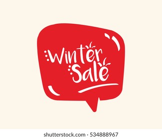 Winter sale speech bubble doodle