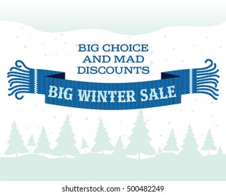Winter sale sticker. Christmas sale. New year sale. Web banners, advertisements, brochures, business templates. Isolated vector Illustration on a white background.