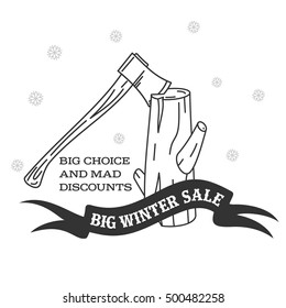 Winter sale sticker. Winter sale. Christmas sale. New year sale. Vector Illustration. Web banners, advertisements, brochures, business templates. Isolated on a white background.