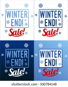 Winter sale sticker. Winter sale. Christmas sale. New year sale. Vector Illustration. Web banners, advertisements, brochures, business templates. Isolated on a white background.