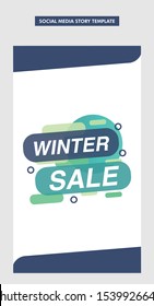 Winter Sale Story Template For Social Media. Stories Template, Winter Sale. Modern Winter Sale Story Template