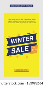 Winter Sale Story Template For Social Media. Stories Template, Winter Sale. Modern Winter Sale Story Template