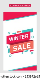 Winter Sale Story Template For Social Media. Stories Template, Winter Sale. Modern Winter Sale Story Template