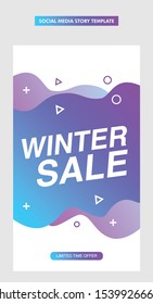 Winter Sale Story Template For Social Media. Stories Template, Winter Sale. Modern Winter Sale Story Template