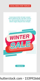 Winter Sale Story Template For Social Media. Stories Template, Winter Sale. Modern Winter Sale Story Template