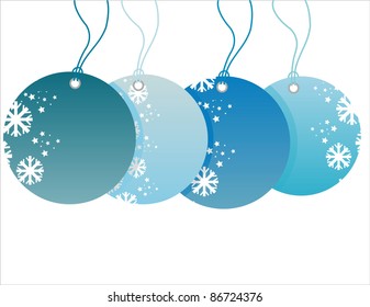 winter sale tags isolated on white