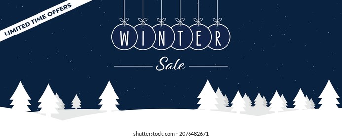 Venta de invierno - Etiquetas en un paisaje invernal