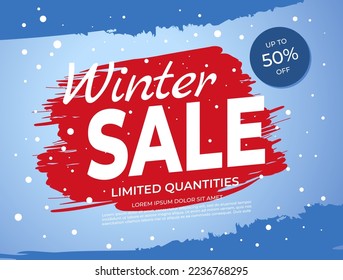 Plantilla de venta de invierno. Cartel de la venta de invierno