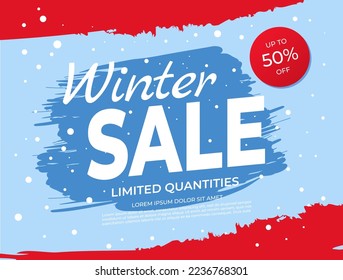 Winter sale template. Winter sale banner