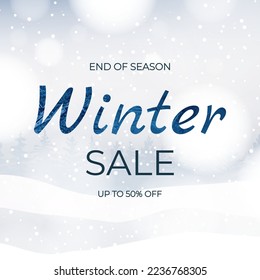 Winter sale template. Winter sale banner