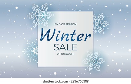 Winter sale template. Winter sale banner