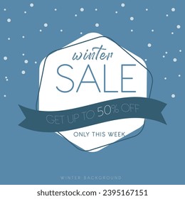 Winter sale template. Winter sale banner