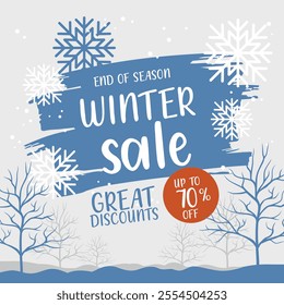 Winter sale template. Winter sale banner
