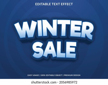 Winter Sale Text Effect Background Template With Abstract Style Use For Business Promotion And Sale Banner