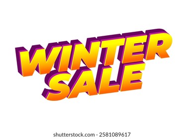 Winter sale text. Text effect design for promotion ads in eye catching colors