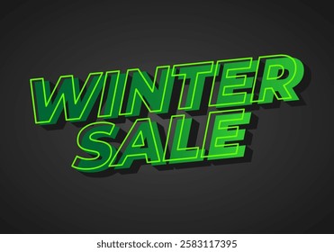 Winter sale. Text effect design for digital ads promotion