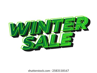 Winter sale. Text effect design for digital ads promotion