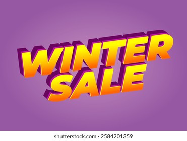 Winter sale text. Text effect design for promotion ads in eye catching colors