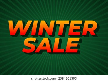 Winter sale text. Text effect design for promotion ads in eye catching colors