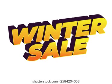 Winter sale text. Text effect design for promotion ads in eye catching colors