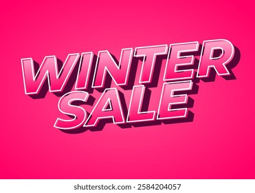 Winter sale. Text effect design for social media or promotion ads