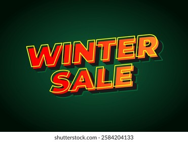 Winter sale text. Text effect design for promotion ads in eye catching colors