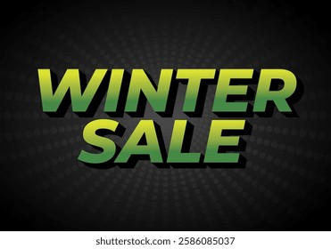 Winter sale. Text effect design for social media promotion ads