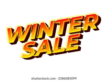 Winter sale. Text effect design in modern colors with bold font, for promotion ads