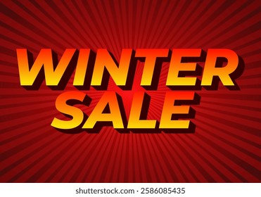 winter sale. text effect design in bold fonts and bright colors
