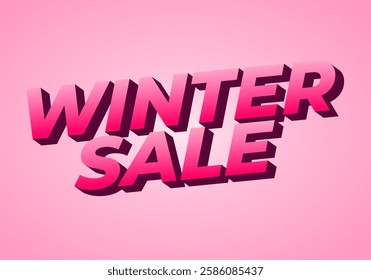 winter sale. text effect design in bold fonts and bright colors