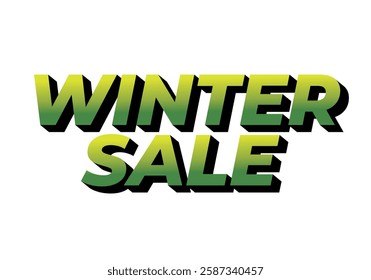 Winter sale. Text effect design for social media promotion ads