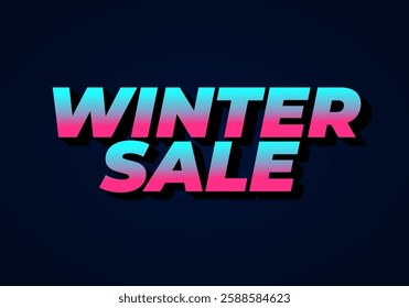 Winter sale. Text effect design for social media promotion ads